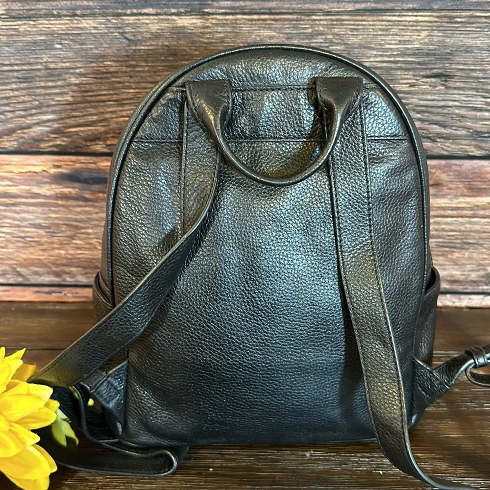 MICHAEL KORS Abbey Medium Studded Black Pebbled Leather Backpack!